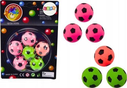 LeanToys sett med gummiboller fotball 6 stk