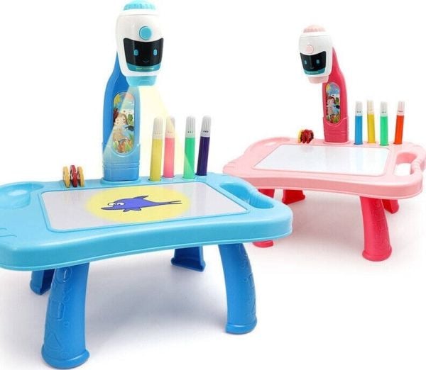 LeanToys Mini projektori robottipöytä 2in1 tarvikkeet vaaleanpunainen
