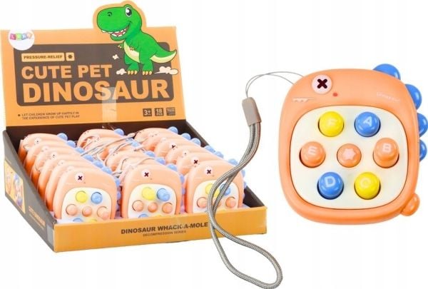 LeanToys Arcade Game Whack A Mole Letters Dinosaur Orange