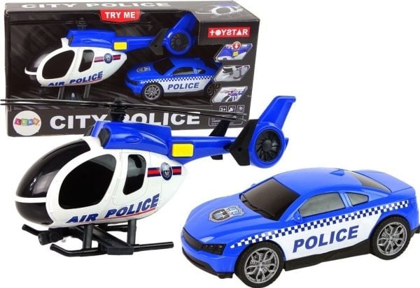 Ajoneuvosarja Helikopteri auto Poliisi ääni sininen LEAN lelut Ajoneuvosarja Helikopteri auto Poliisi ääni sininen LEAN lelut