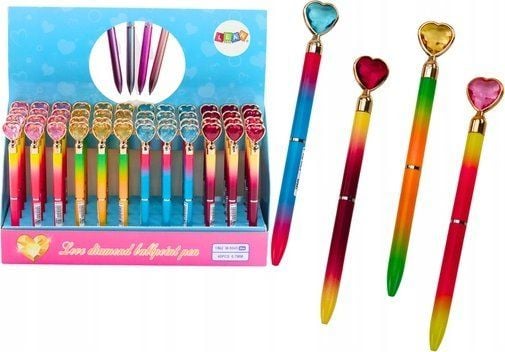 LeanToys Diamond Heart-penn med blå spiss 0,7 mm Mix