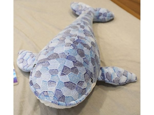 LeanToys pehmolelu maskotti harmaa valas 90 cm LEAN Toys