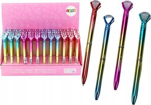 LeanToys Gloss Gold Diamond kuulakärkikynä Värillinen sininen kärki 0.7mm Mix LeanToys Gloss Gold Diamond kuulakärkikynä Värillinen sininen kärki 0.7mm Mix