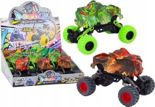 LeanToys dinosaurbil fjernstyrt terreng rød eller grønn