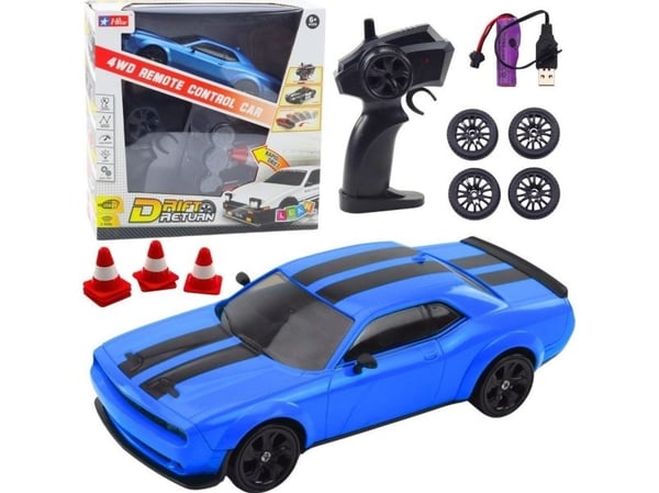 LeanToys RC sports drift-biler – utskiftbare hjul – fjernstyrt RC 4WD blå Sport