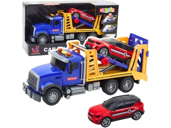 LeanToys lastebil med biltransport (laweta) Transporter med lys og lyder