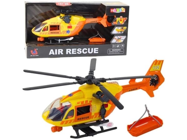 LeanToys Helikopter med panser foran lys lyd oransje 1:12 LEAN Toys