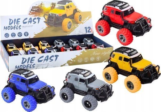 LeanToys terrengbil 1:32 i metall med gummihjul lys og lyder