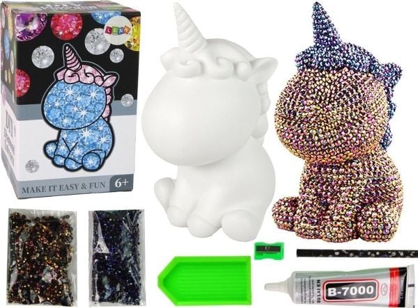 LeanToys enhjørningsett DIY diamanter krystallstykker brun