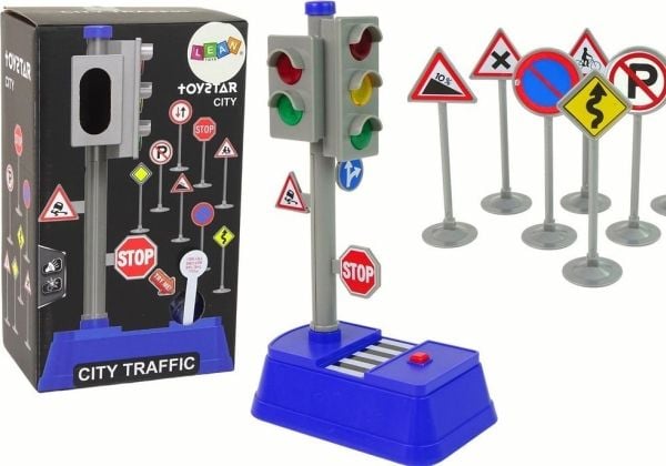 LeanToys set med trafikskyltar ljus och ljud 23 cm