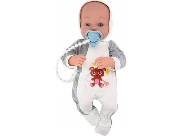 LeanToys babydukke med smokke, teppe og body-sett 35 cm
