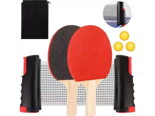 Pöytätennis Ping Pong Set lentopallo mailat pallot 6kpl LEAN lelut