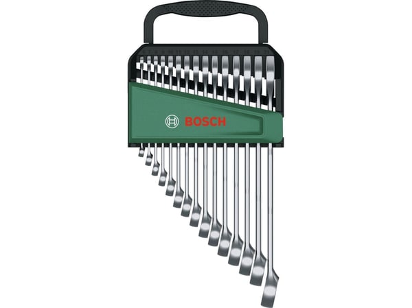 Bosch 1 600 A02 Z9E, 6,7,8,9,10,11,12,13,14,15,16,17,18,19,21 mm, Rustfritt stål, Kromvanadiumstål, Satin, 15 stykker