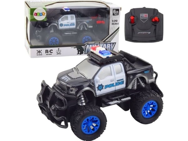 LeanToys politibil terrenggående RC 1:20 fjernstyrt