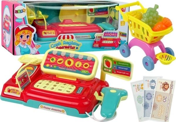 LEAN Toys Butikkvogn kassa-skanner på batteri