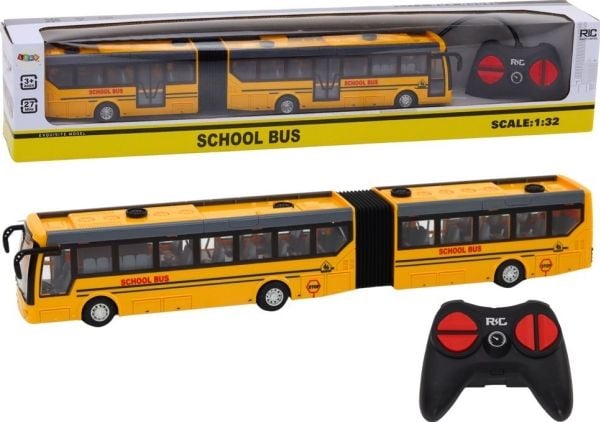 LeanToys RC skolebuss 1:32 gult ledd, fjernstyrt