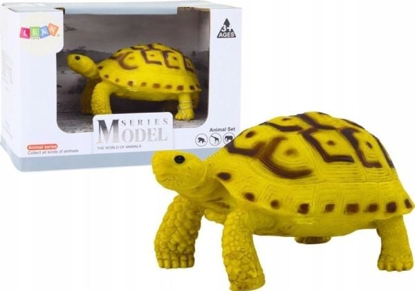 LeanToys figur, samlefigur skilpadde i gul/brun D