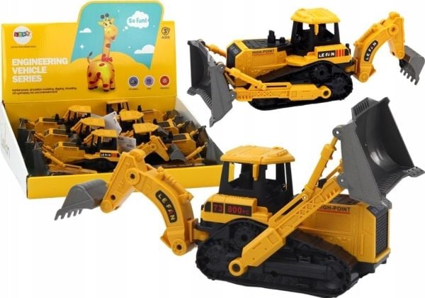 Lean Toys Geltonas vikšrinis ekskavatorius