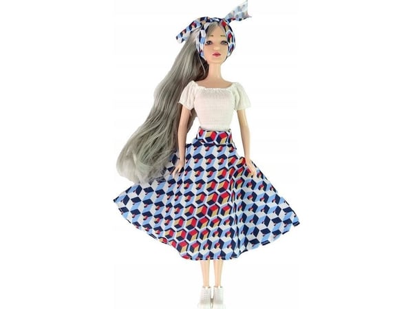 LeanToys barnedukke Emily Grey Hair Kitty Swing