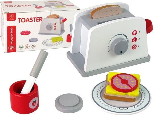 LeanToys trebrødrister - frokost - tilbehør knotter for barn