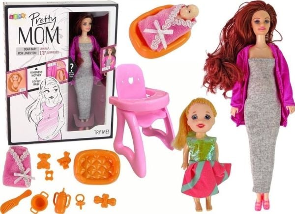 Lean Toys Raskausnukke Pitkät hiukset tarvikkeet