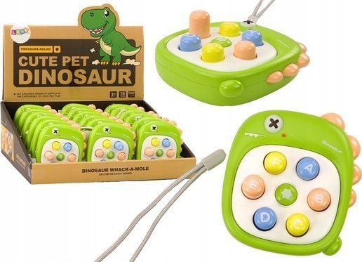 LeanToys ferdighetsspill Whack A Mole Bokstaver Dino Grønn