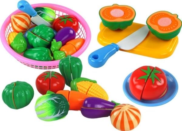 LeanToys borrelås Grønnsaker i en kurv 8 stk tallerkenkniv LeanToys borrelås Grønnsaker i en kurv 8 stk tallerkenkniv