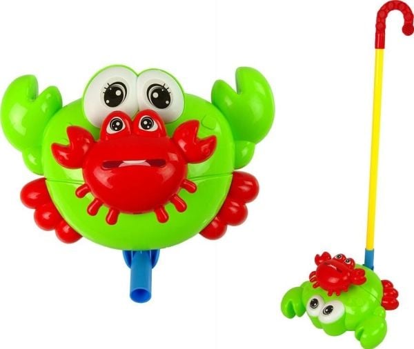 LeanToys Krabbe på stang grønn med lyd ringeklokke