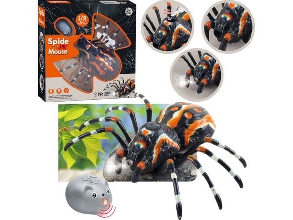 LeanToys fjernstyrt edderkopp Tarantula (IR) svart R/C