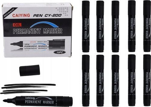 LeanToys permanenta vattenfasta markers svarta 10 st
