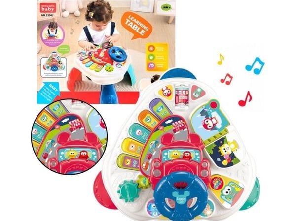 LeanToys interaktivt læringsbord med ratt, trekantet, fargerikt LeanToys interaktivt læringsbord med ratt, trekantet, fargerikt