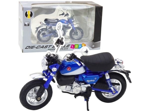 LeanToys retro motorsykkel klassisk i metall lys blå 1:12 LeanToys retro motorsykkel klassisk i metall lys blå 1:12
