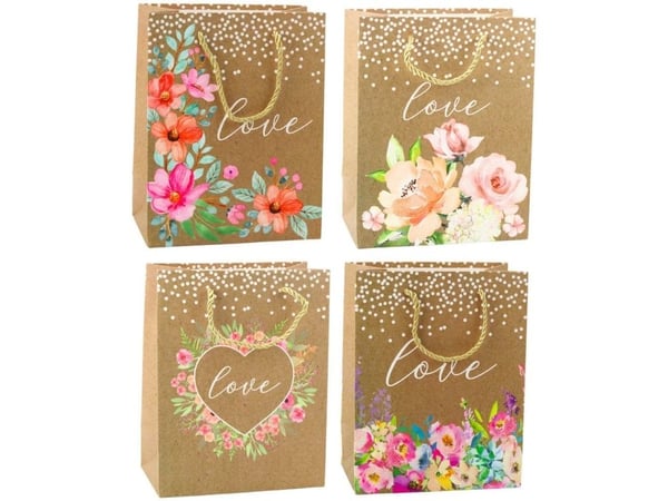 Gavepose Inscription Love Flowers 23 x 18 x 10,5 cm