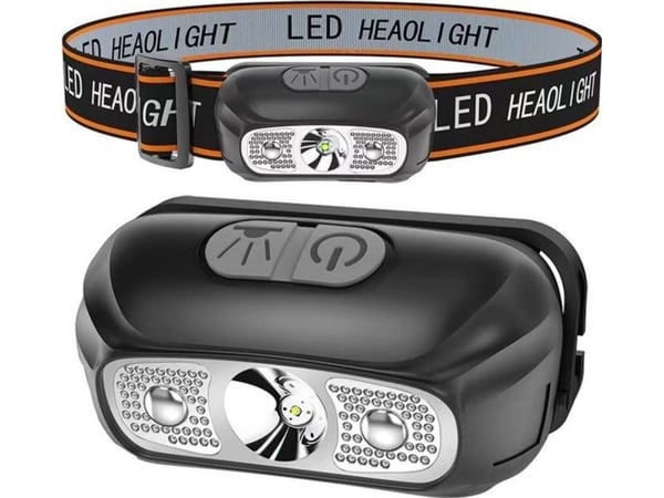 Lean hodelykt LED 2 moduser USB-lading opptil 5 t