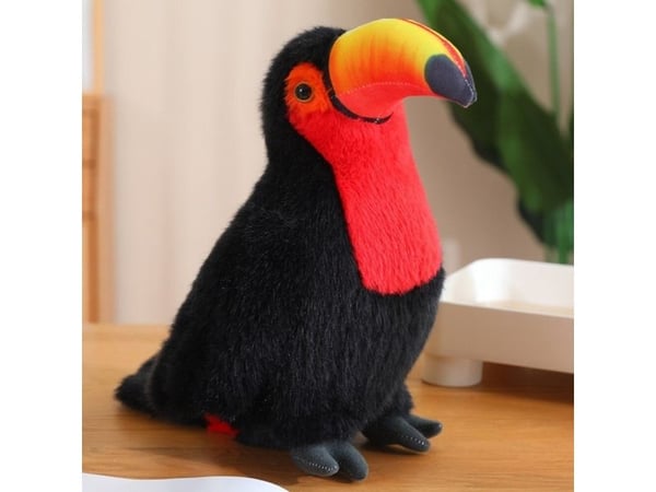 Pehmolintu Toucan lintu maskotti halaukset punainen 20cm EDUKAMP