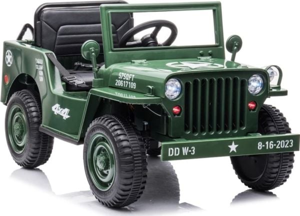 Lean Cars elbil med batteri JH-103 militærgrønn 4x4