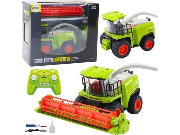 LeanToys landbruksmaskin med hode/tresker til korn, RC 2.4G