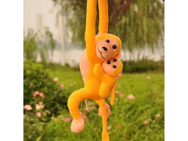 LeanToys Pehmolelu Baby Monkey Keltainen 70 cm maskotti