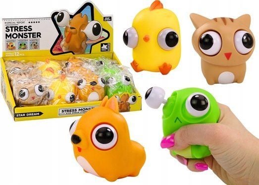 LeanToys Anti-stressi lelu Happy Monster Squish Sensory MIX Happy Monster Squish Sensory MIX