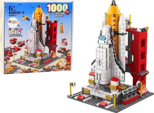 LeanToys byggklosser Romrakett 6-i-1 Kosmos, 1000 deler