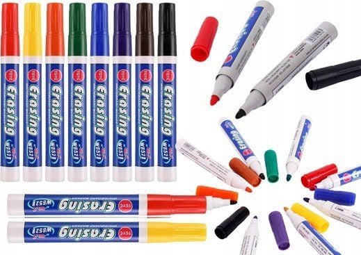 LeanToys set för whiteboard, färgade pennor 8 st LEAN Toys