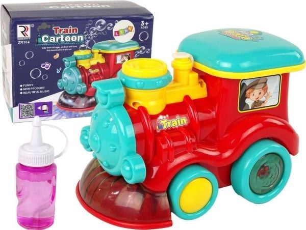LeanToys lokomotiv till såpbubblor Mydlane rör sig med ljus och ljud röd
