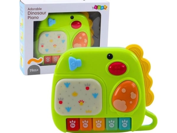 LeanToys interaktivt liten pianoleke for baby dino grønn