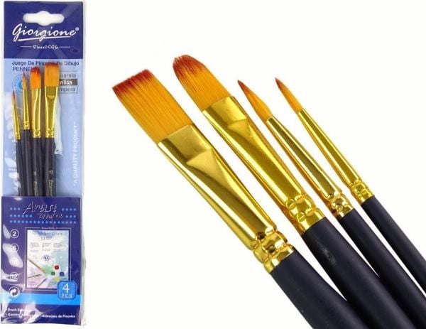 LeanToys sett med kunstnerpensler - 4 stk - figurer