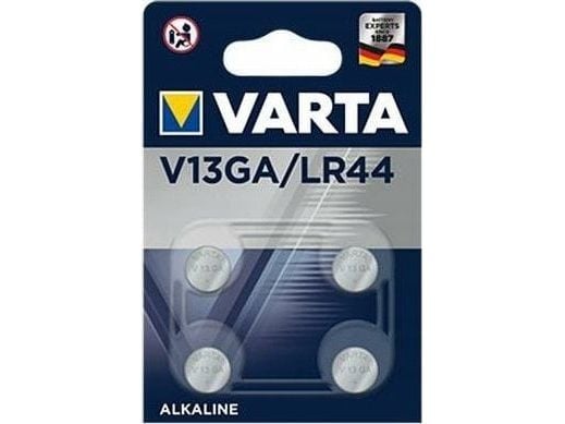Varta 04276 101 404, Kertakäyttöinen akku, LR44, Alkali, 1,5 V, 4 kpl, 130 mAh