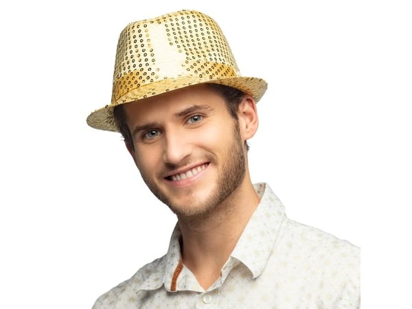 Boland 8712026012913, Smart kjolehatt, Voksen, Alle kjønn, Polyetylentereftalatfolie (PET), Polyester, Gull, 220 mm