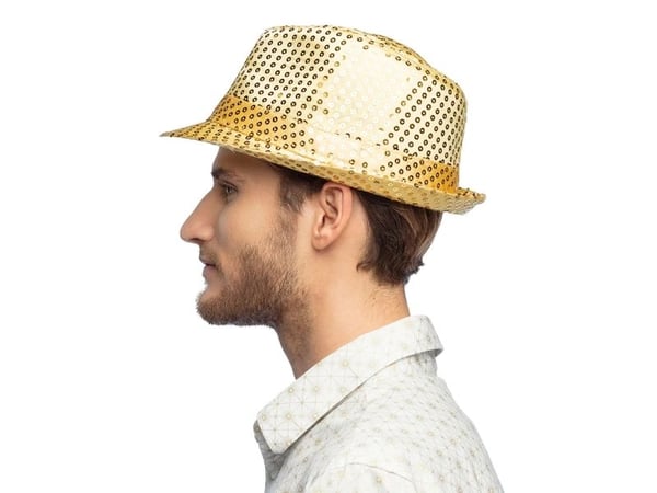 Boland 8712026012913, Smart kjolehatt, Voksen, Alle kjønn, Polyetylentereftalatfolie (PET), Polyester, Gull, 220 mm