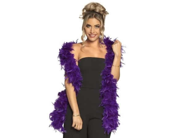 Boland 52604, Dress Up Boa, voksen, alle kjønn, bomull, fjær, lilla, 112 g