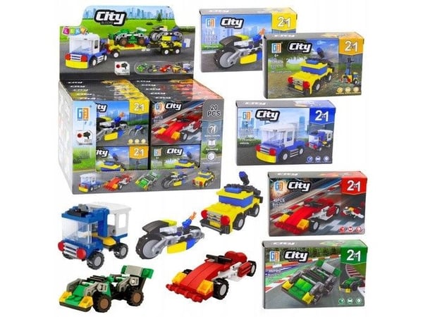 LeanToys kreativ byggesett konstruksjonskjøretøy 2-i-1 by