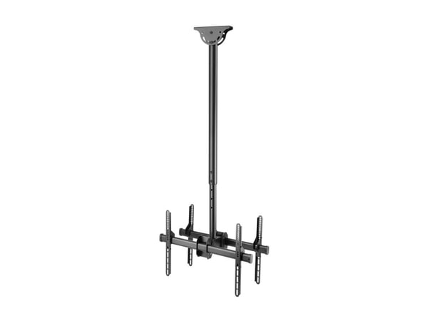 DELTACO Office - Monteringssett (takmontering) - rygg-mot-rygg, teleskopisk - for 2 LCD/plasma-paneler - svart - skjermstørrelse: 37"-70"